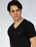 Playera Hombre Cuello en V AIR V NECK Negro