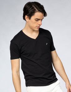 Playera Hombre Cuello en V AIR V NECK Negro