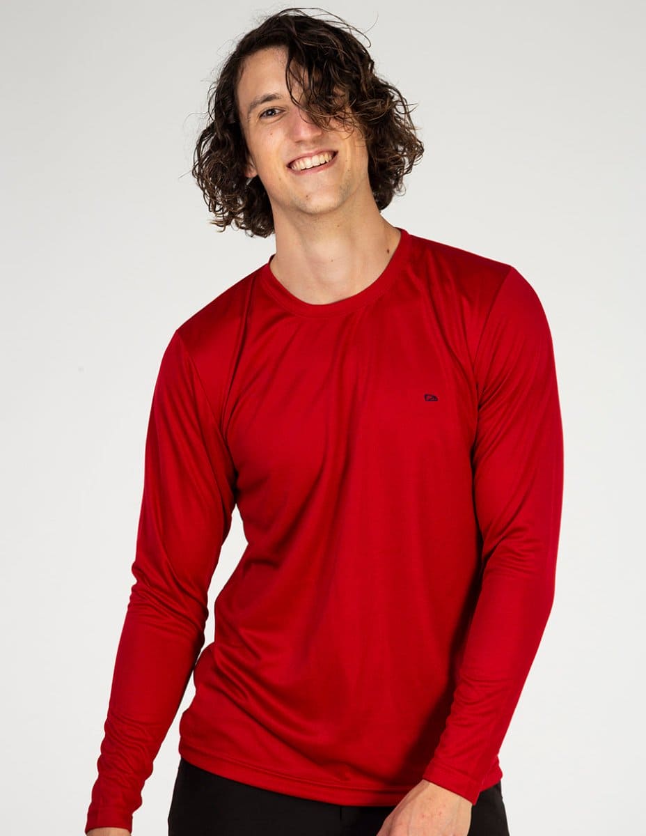 Playera Hombre Manga Larga AIR SPORT LONG Rojo