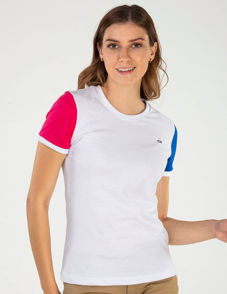 Playera Mujer Bloques AIR MAGIC SLEEVES 2.0 Blanco