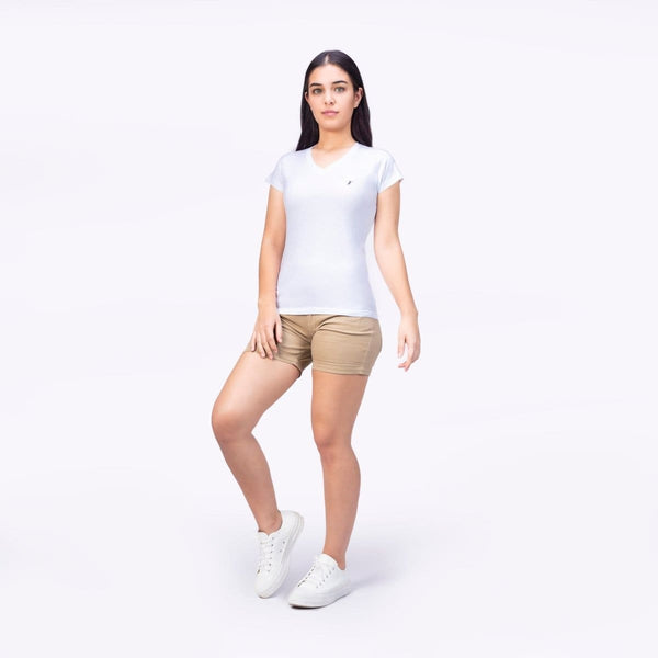 Playera Mujer Cuello V AIR V NECK Blanco