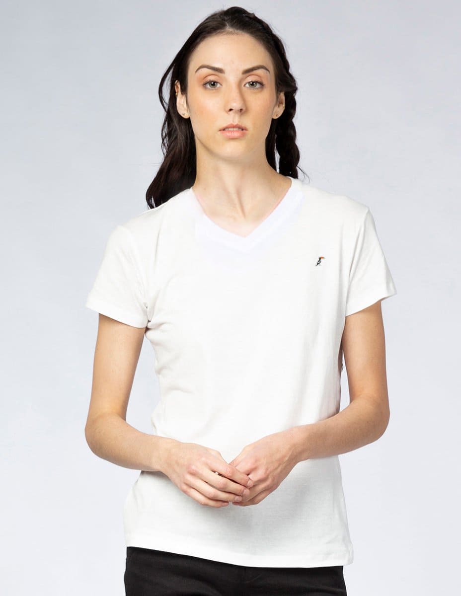 Playera Mujer Cuello V AIR V NECK Blanco