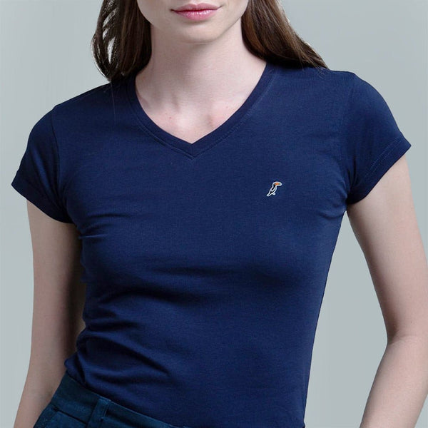 Playera Mujer Cuello V AIR V NECK Marino