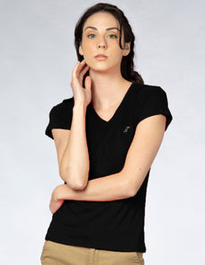 Playera Mujer Cuello V AIR V NECK Negro