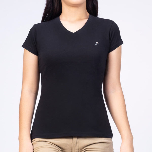 Playera Mujer Cuello V AIR V NECK Negro