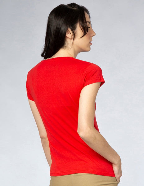 Playera Mujer Cuello V AIR V NECK Rojo