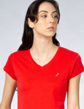 Playera Mujer Cuello V AIR V NECK Rojo