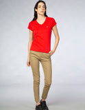 Playera Mujer Cuello V AIR V NECK Rojo