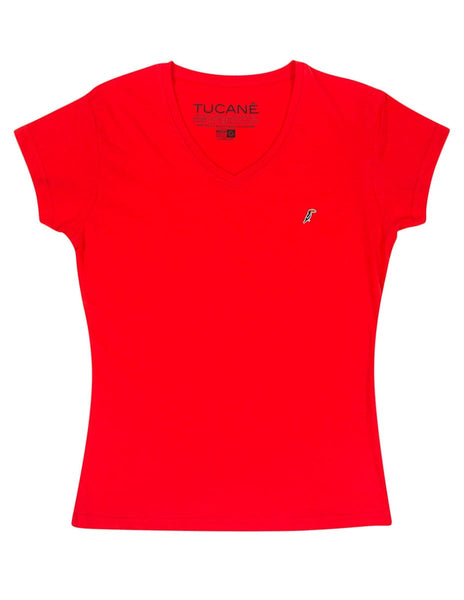 Playera Mujer Cuello V AIR V NECK Rojo