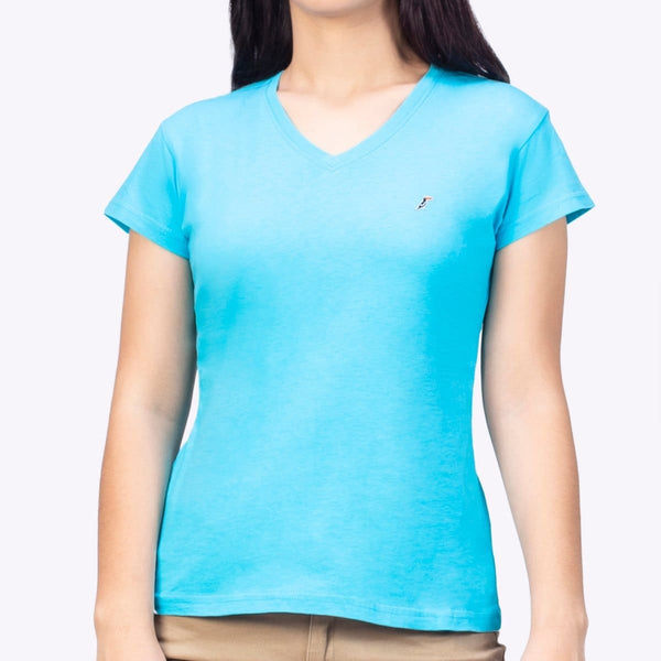 Playera Mujer Cuello V AIR V NECK Turquesa