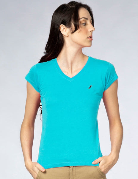 Playera Mujer Cuello V AIR V NECK Turquesa