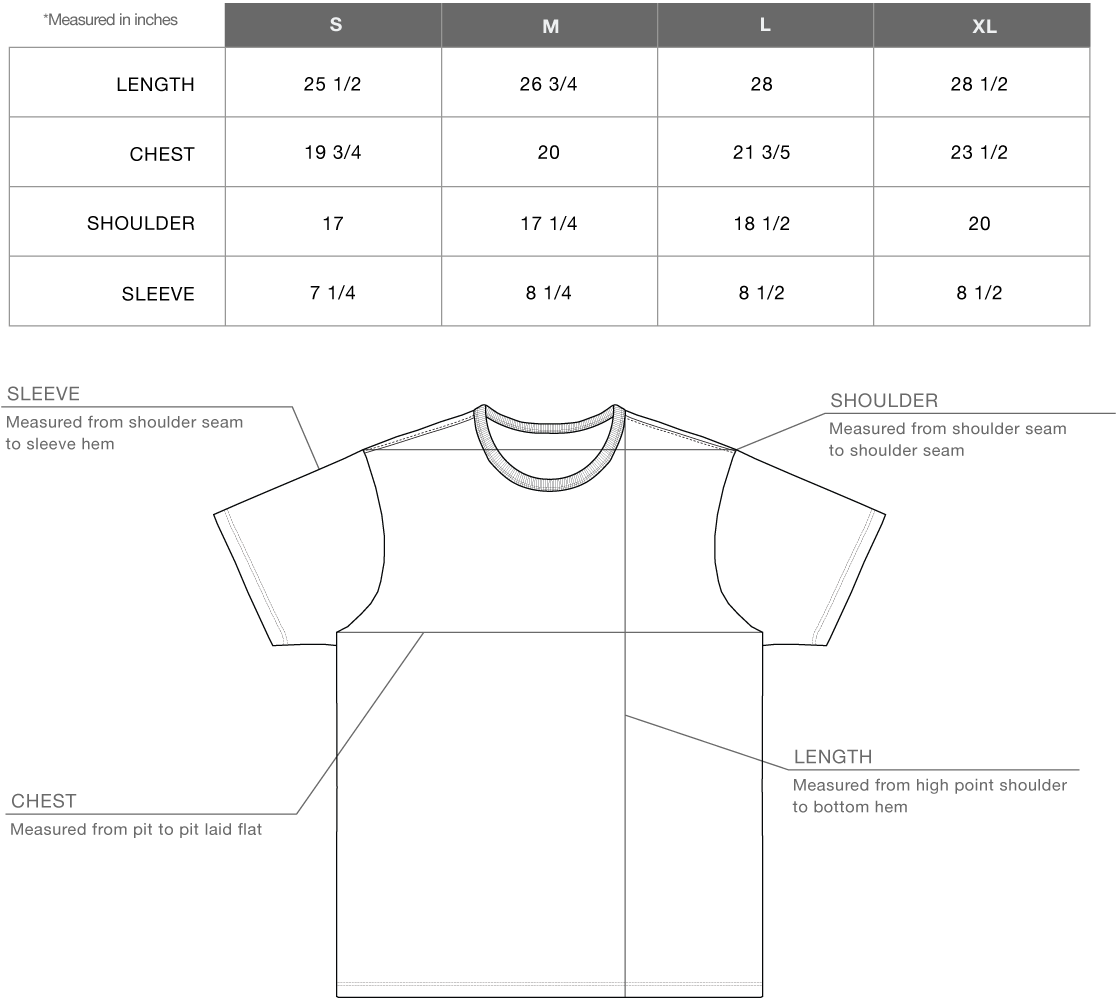 Product Sizing Diagram