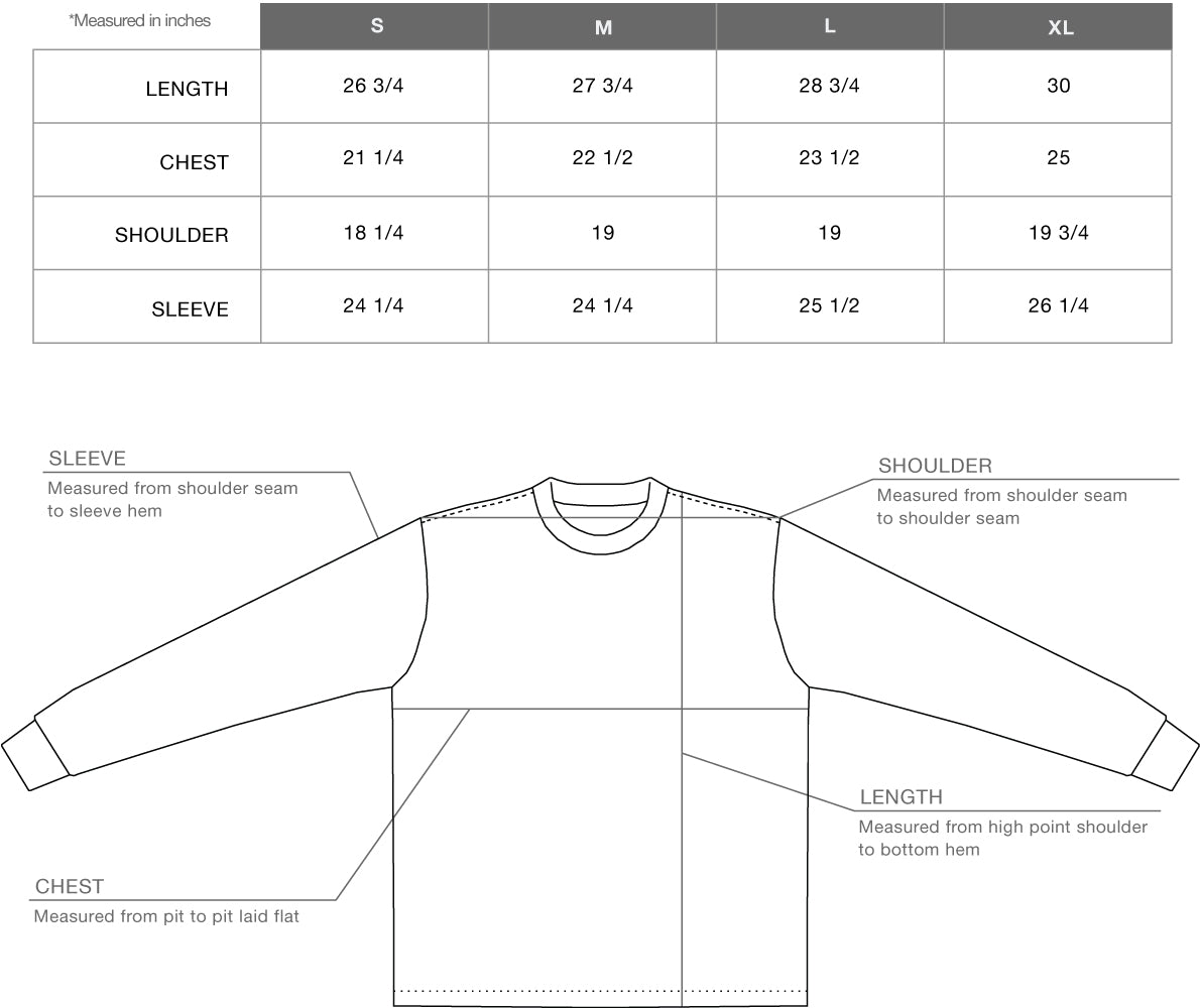 Product Sizing Diagram