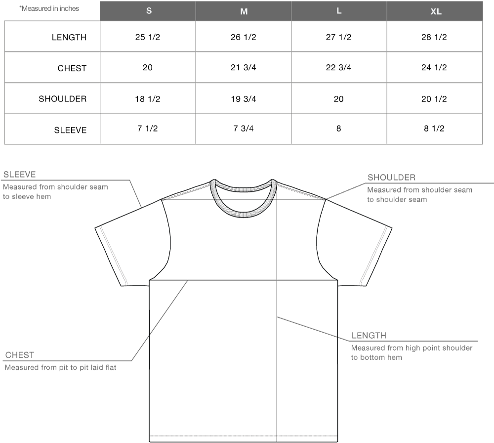 Product Sizing Diagram