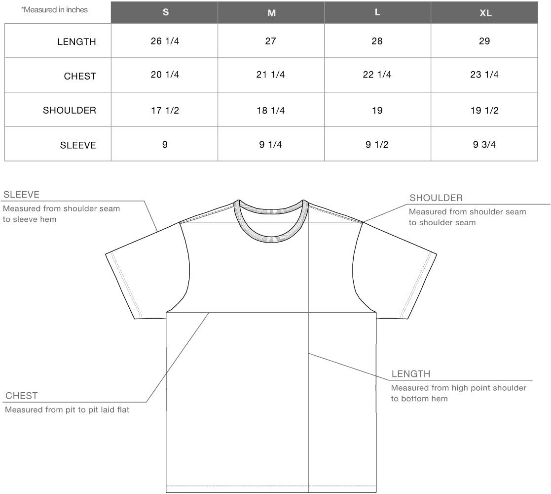 Product Sizing Diagram