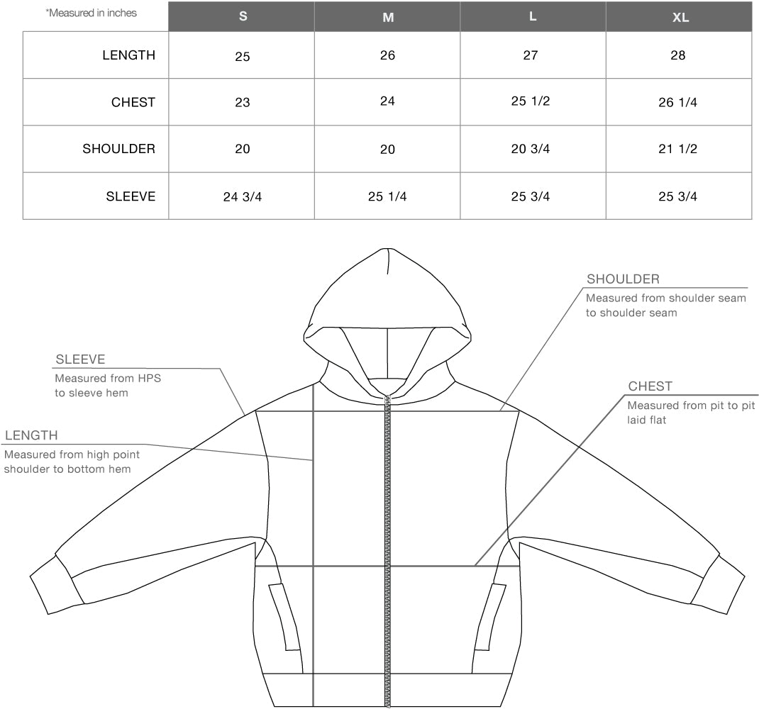 Product Sizing Diagram