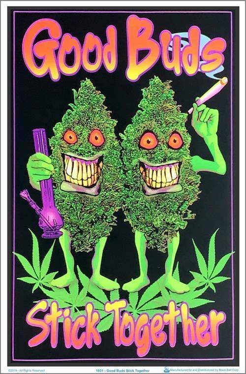 Good Buds Stick Together - Black Light Poster – TrippyStore