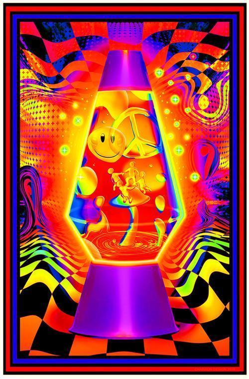 Lava Lamp Flow Black Light Poster TrippyStore