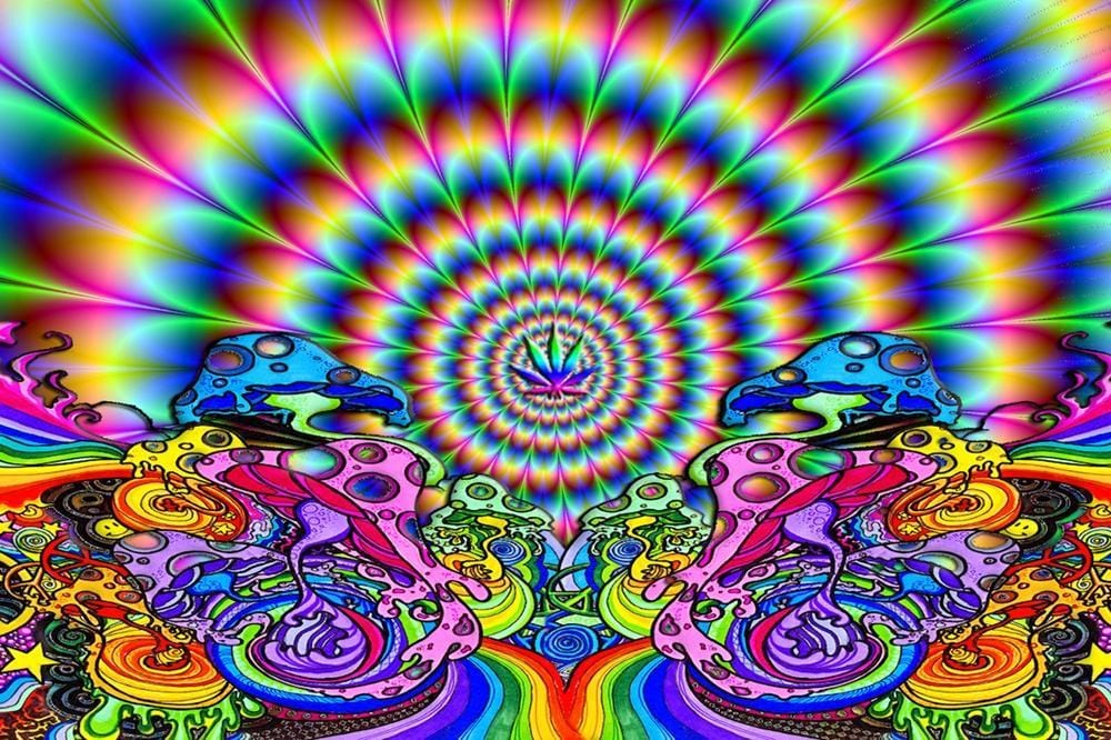 Tapestries Trippy Hippie Psychedelic 420 - Small Tapestry 101413