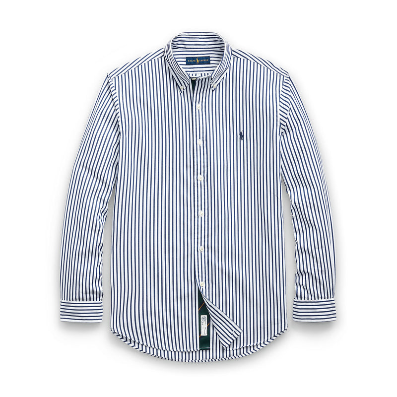 Polo Ralph Lauren - Custom Fit Brushed Poplin Shirt in Blue/Wht | Nigel  Clare