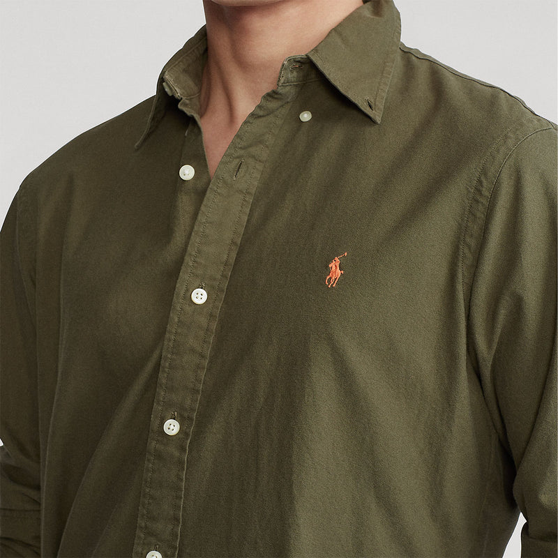 Polo Ralph Lauren - Slim Fit Long Sleeve Sport Shirt in Khaki | Nigel Clare