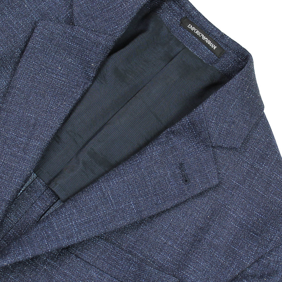 Emporio Armani - F Line Navy Fleck Blazer | Nigel Clare