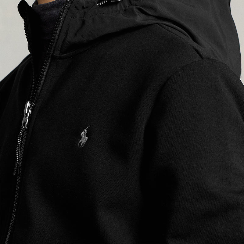 Polo Ralph Lauren - Hybrid Water Repellent Hoodie in Black | Nigel Clare