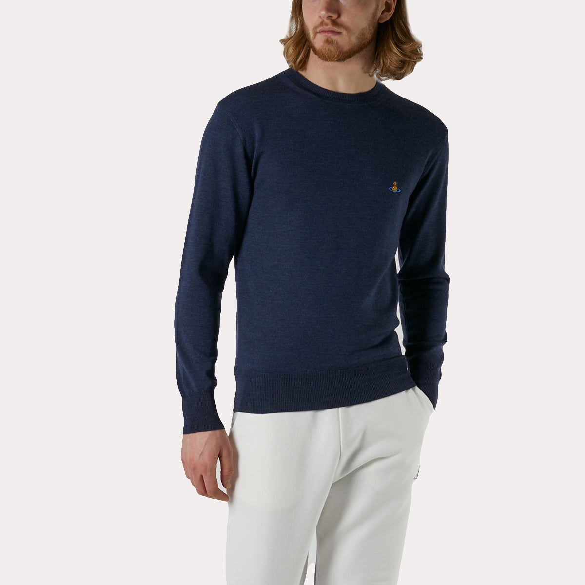 Vivienne Westwood - Crew Neck Jumper in Blue | Nigel Clare