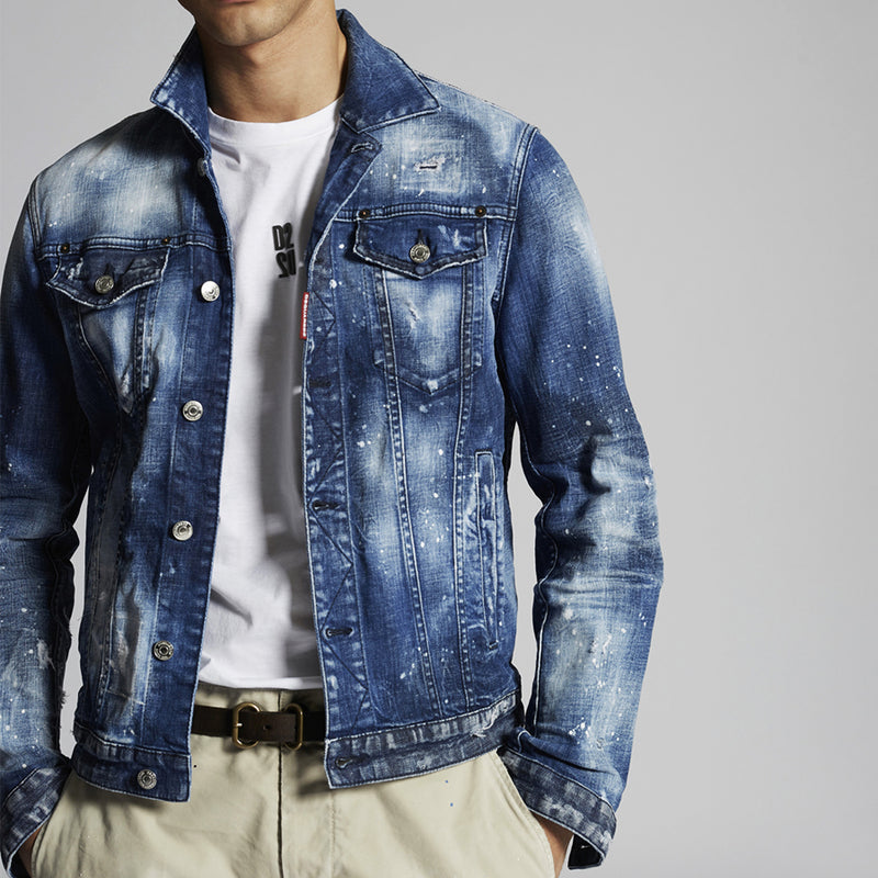 DSQUARED2 - Medium 2 Wash Dan Denim Jacket in Blue | Nigel Clare