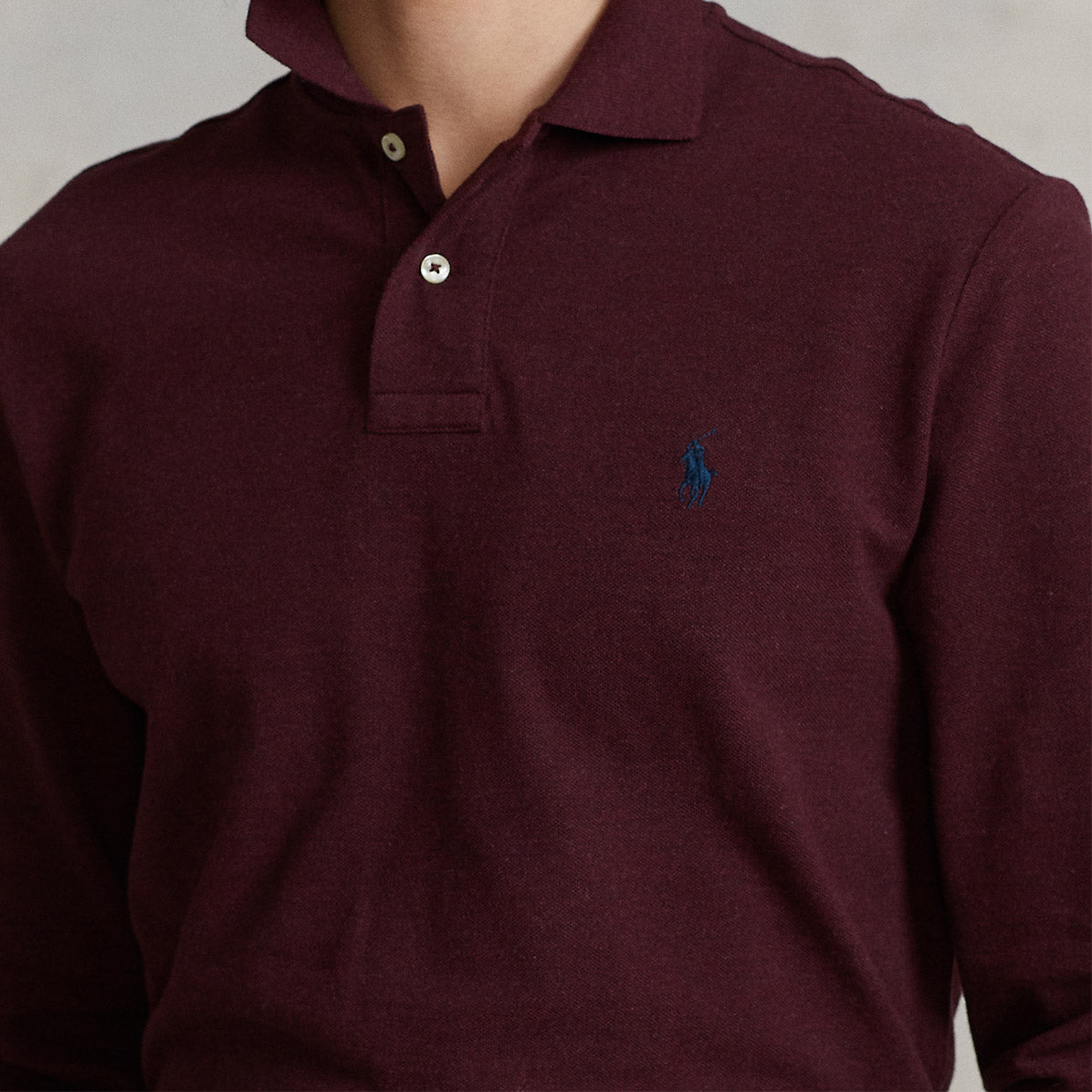 Polo Ralph Lauren - Long Sleeve Polo Shirt in Burgundy | Nigel Clare