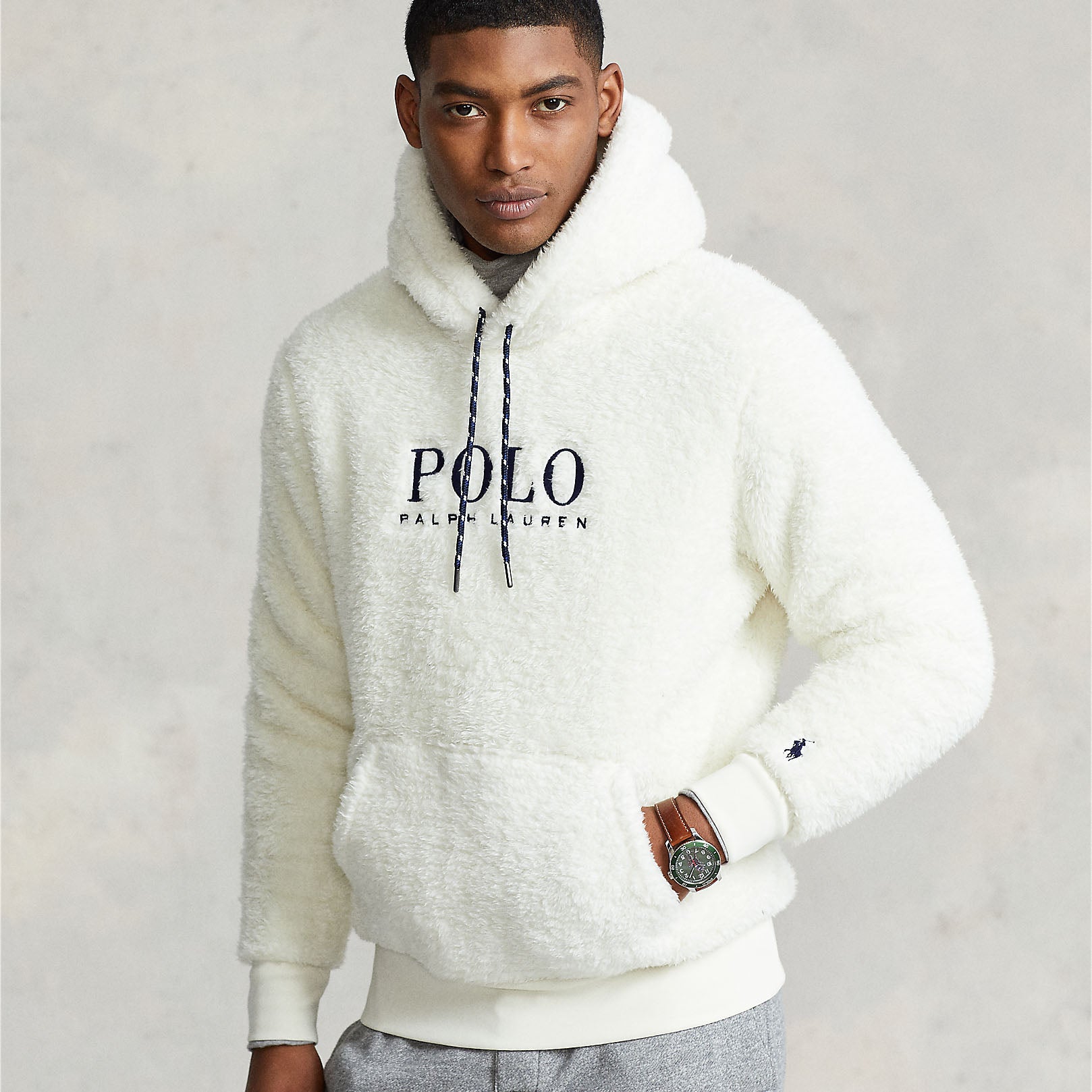 Polo Ralph Lauren Player Logo Curly Sherpa Full Zip Hoodie For Men Lyst ...