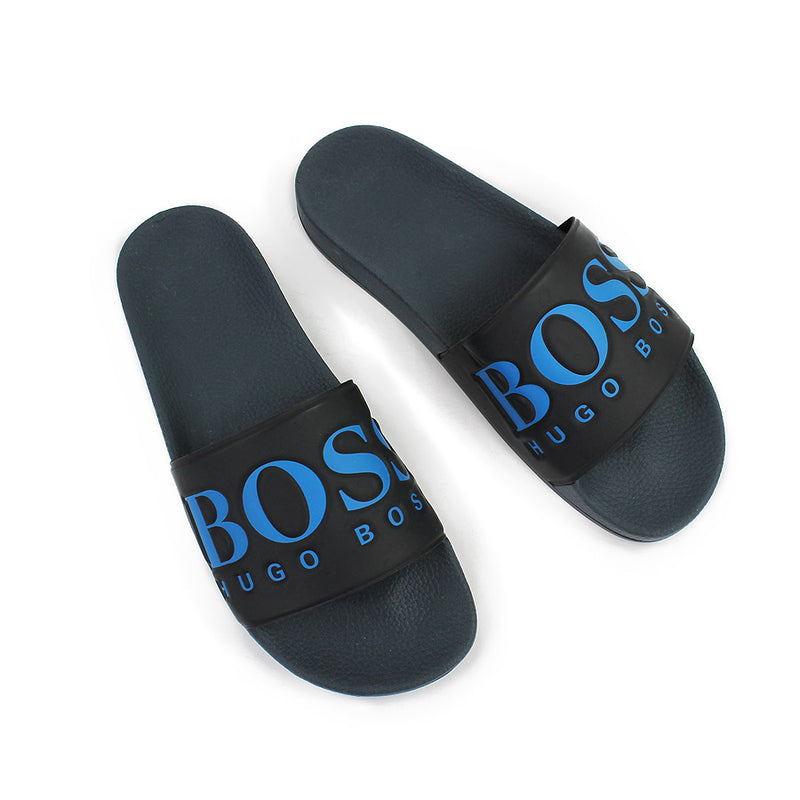 hugo boss sliders navy