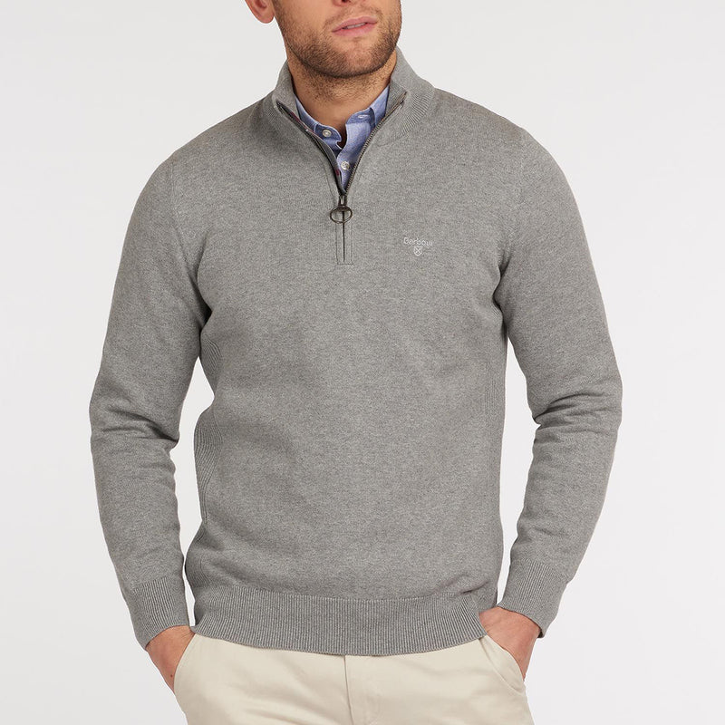 barbour cotton half zip jumper