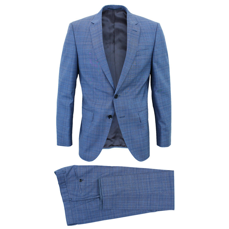 hugo boss blue check suit