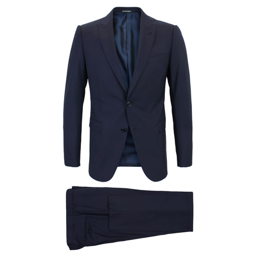 Emporio Armani - M Line Slim Fit Check Suit in Navy | Nigel Clare