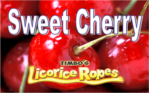 Sweet Cherry  Timbo’s Sweet Cherry Licorice Ropes are like Fresh Picked from the Tree. George Washington and his Axe not Needed to Get One of These Beauties.