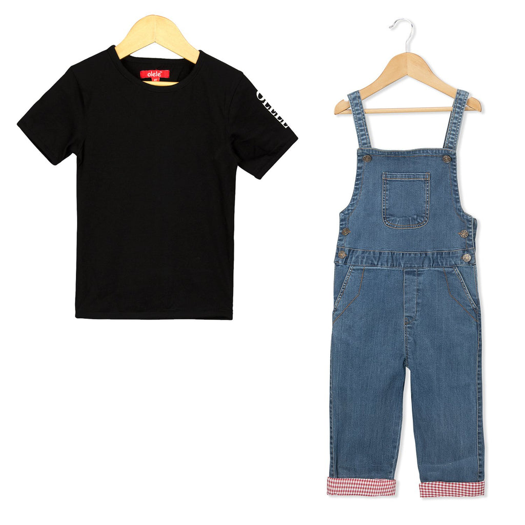 boys black dungarees