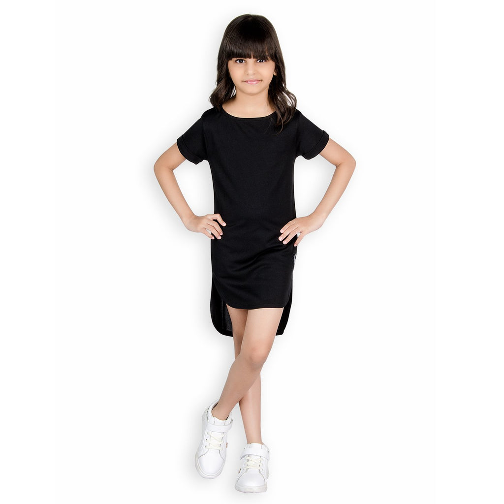 girls black tshirt dress