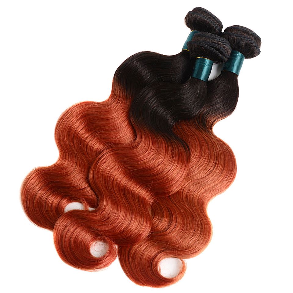 Dark Roots 1b 350 Ombre Color Orange Red Hair Weave Sulmy