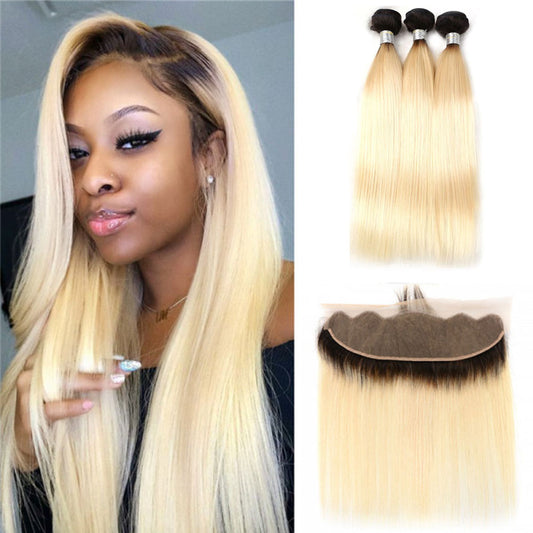 2 Tones Ombre Dark Roots Blonde Hair Weave Bundles – SULMY