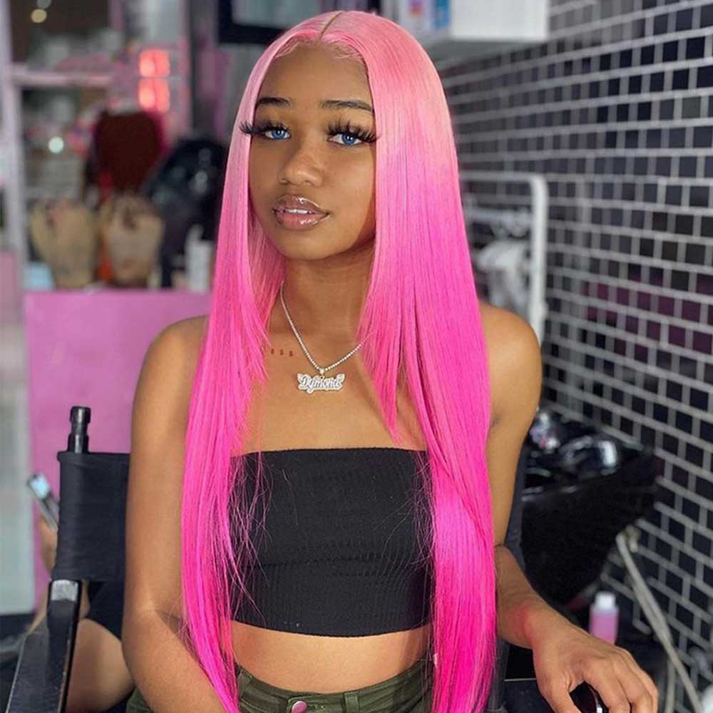 Ombre Pink Lace Front Human Hair Wigs 100% Real Hair – SULMY