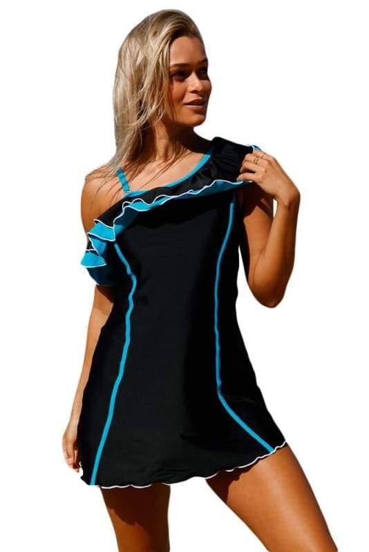 one shoulder swimdress