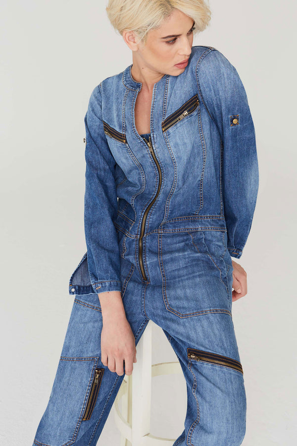 vintage denim jumpsuit