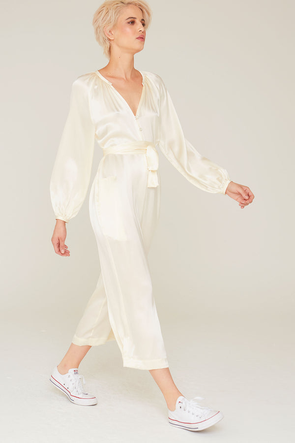 silk long sleeve jumpsuit