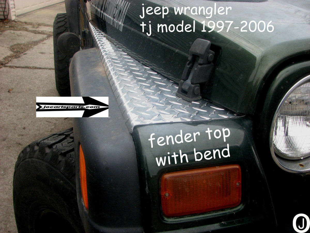 Jeep Wrangler TJ Aluminum Diamond Plate Fender Covers With Bend. Set o – J  & O Carts Parts