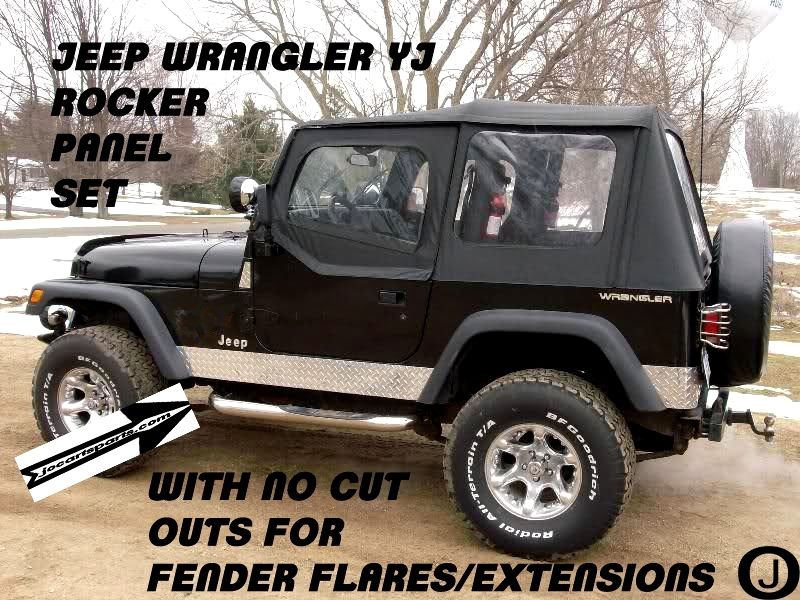 Jeep Wrangler YJ Aluminum Diamond Plate Rocker Panel set No Cut Outs 6 – J  & O Carts Parts