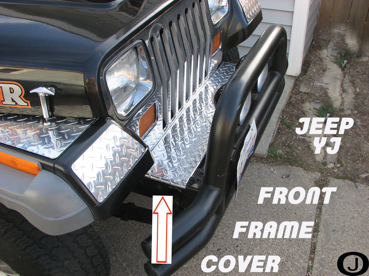 Jeep Wrangler YJ Highly Polished Aluminum Diamond Plate Front Frame Co – J  & O Carts Parts