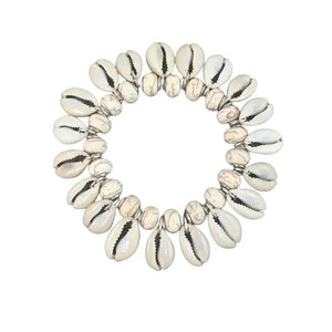 Tidal Puka shell, Handmade Bangle - The Luxe Lavender