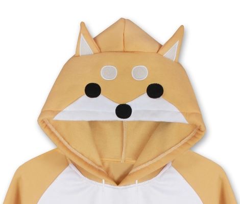 shiba inu hooded plush sweatshirt