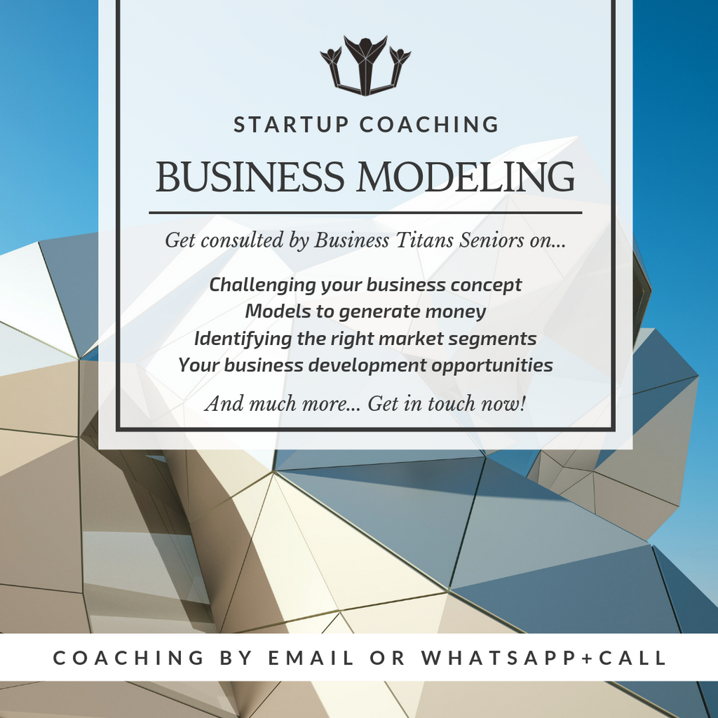 The business titans mobile startup coaching product highlights for the business modeling.